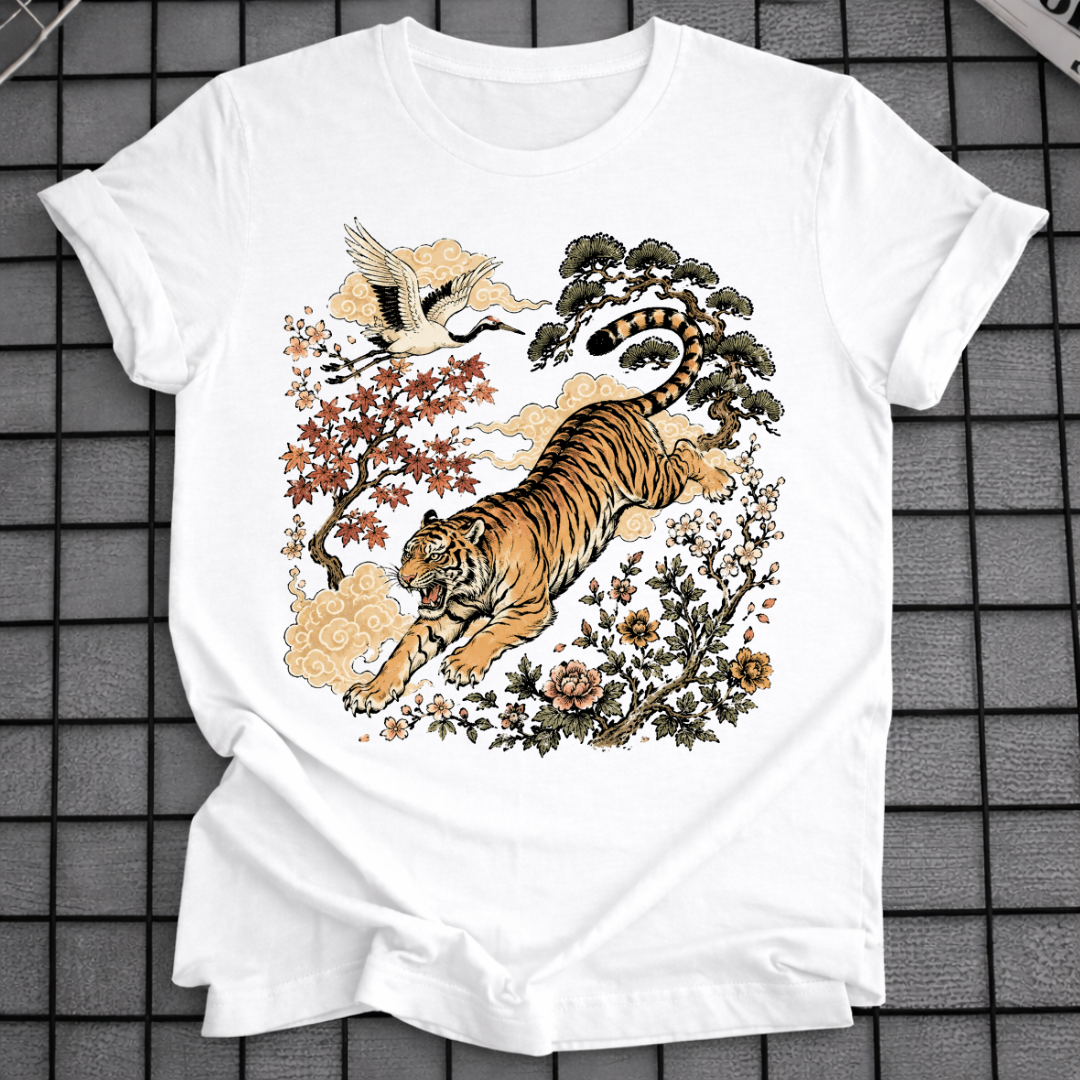 TIGER & CRANE JAPANESE ART T-SHIRT