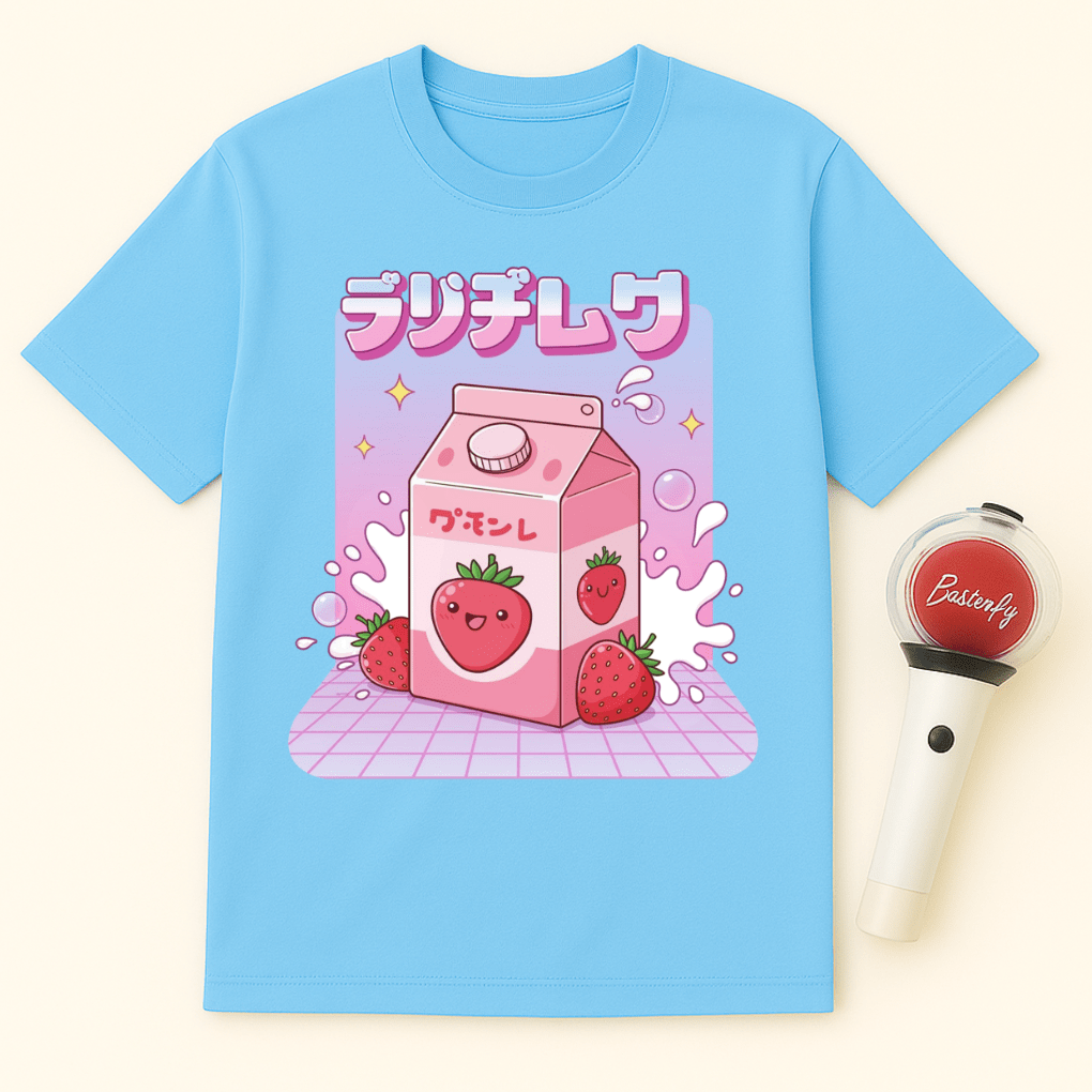 KAWAII STRAWBERRY MILK CARTON UNISEX T-SHIRT