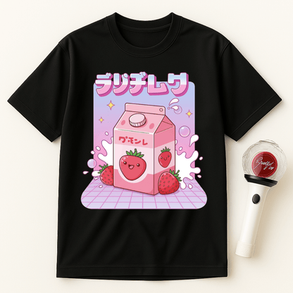 KAWAII STRAWBERRY MILK CARTON UNISEX T-SHIRT