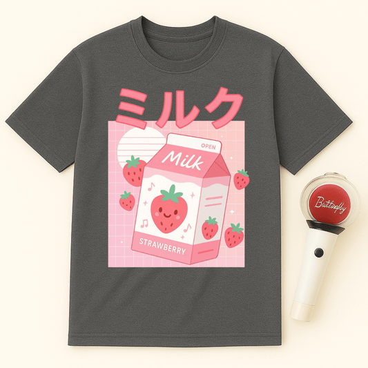 KAWAII STRAWBERRY MILK CARTON UNISEX T-SHIRT