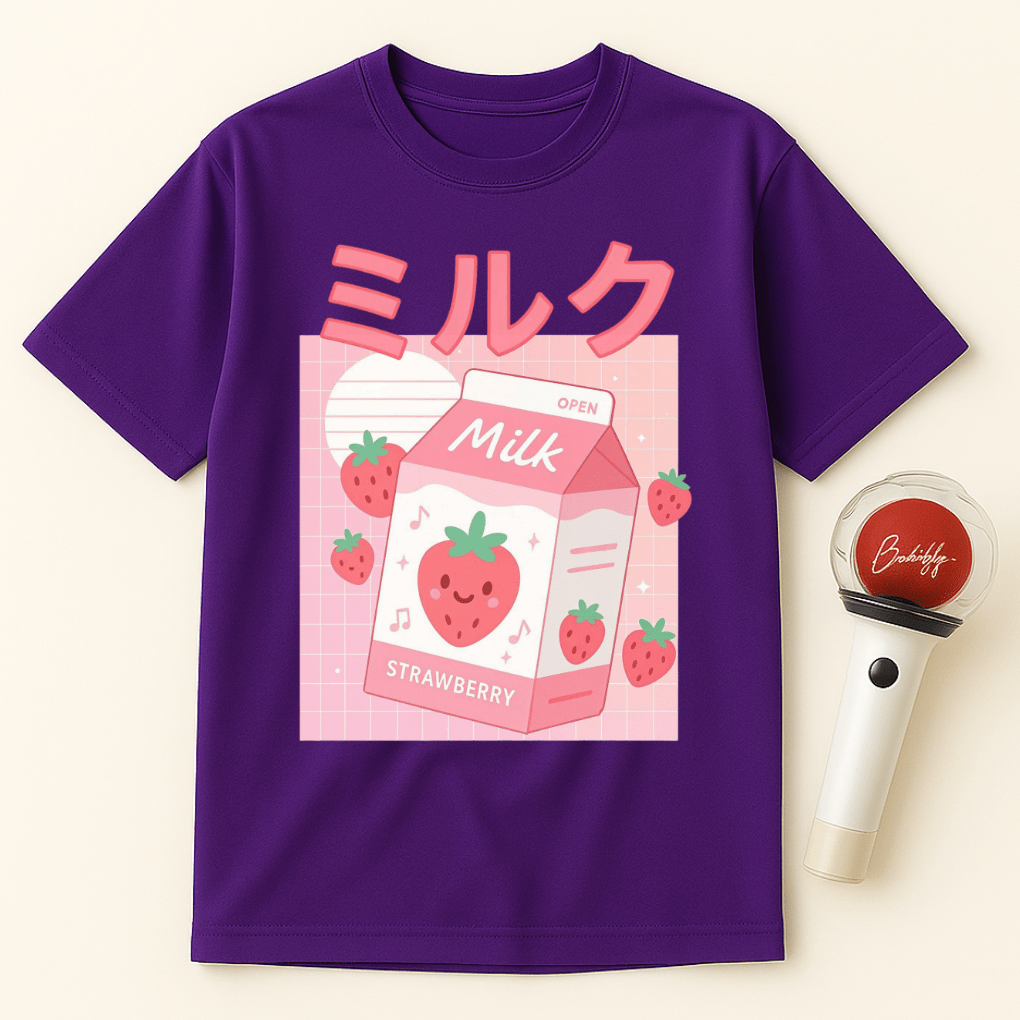 KAWAII STRAWBERRY MILK CARTON UNISEX T-SHIRT