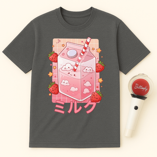 KAWAII STRAWBERRY MILK CARTON UNISEX T-SHIRT