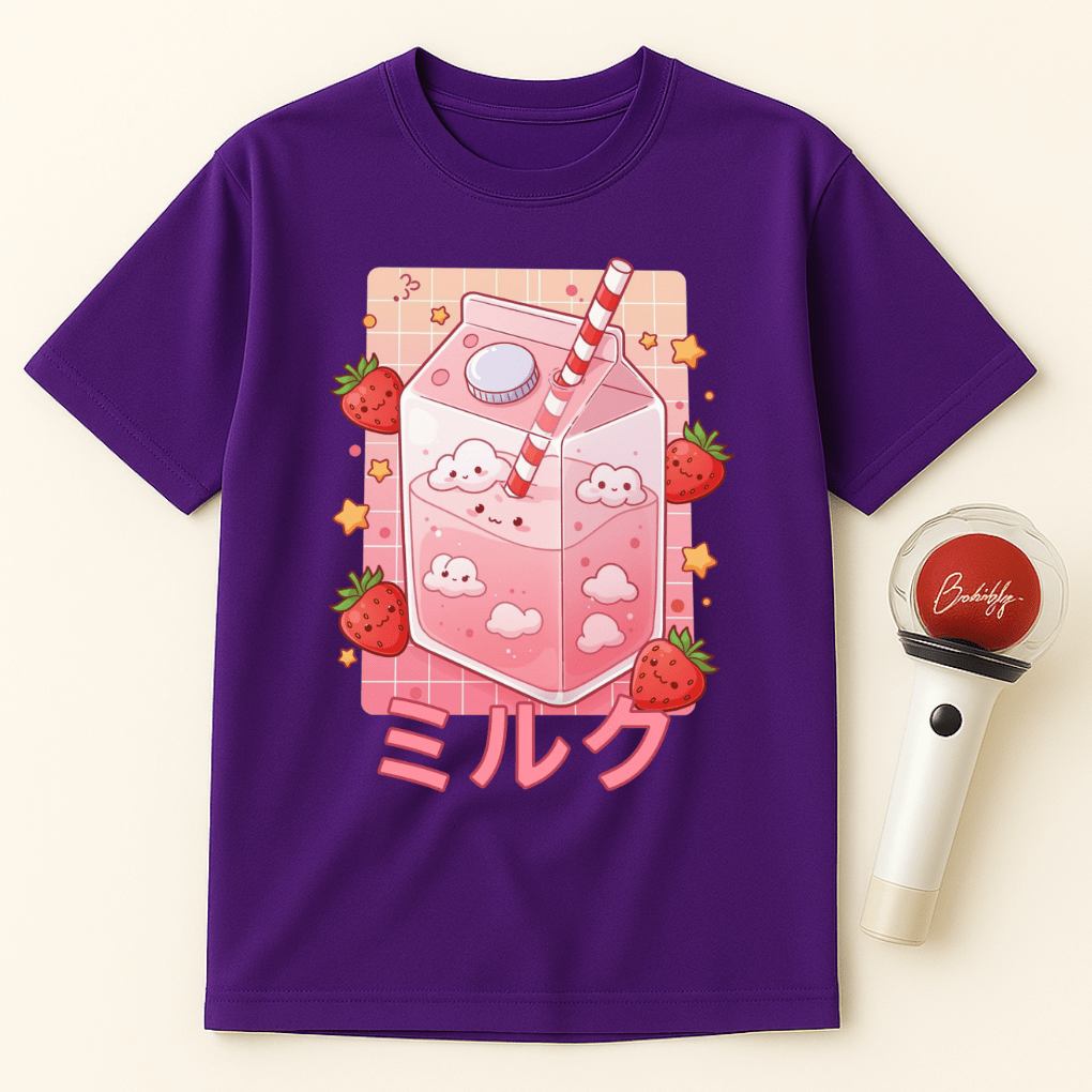 KAWAII STRAWBERRY MILK CARTON UNISEX T-SHIRT