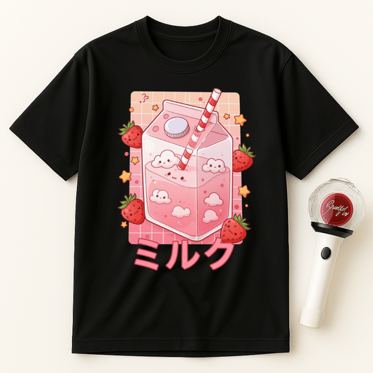 KAWAII STRAWBERRY MILK CARTON UNISEX T-SHIRT