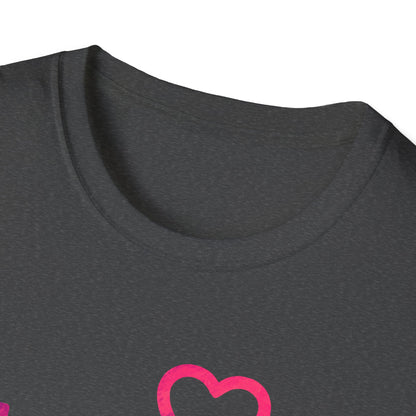 Unisex Softstyle T-Shirt with Heart Hand Design - Perfect for K-Pop Fans, Love Celebrations & Everyday Wear