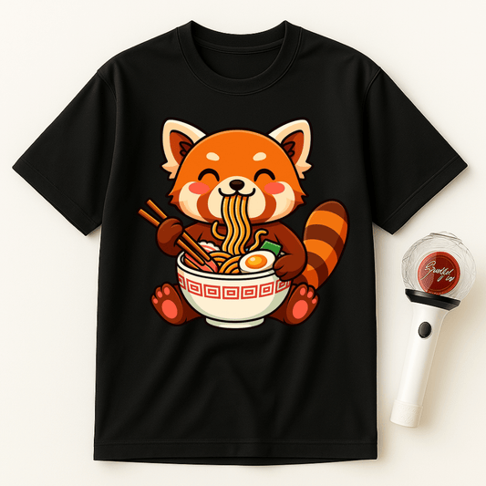 RED PANDA EATING RAMEN UNISEX T-SHIRT