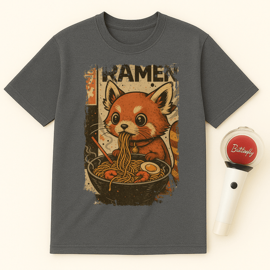 RED PANDA EATING RAMEN UNISEX T-SHIRT