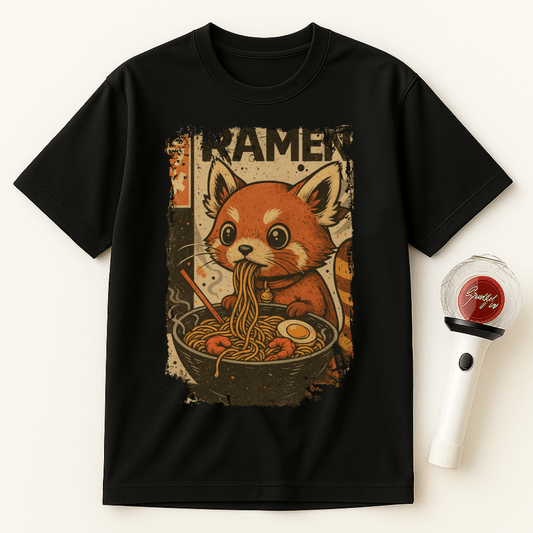 RED PANDA EATING RAMEN UNISEX T-SHIRT