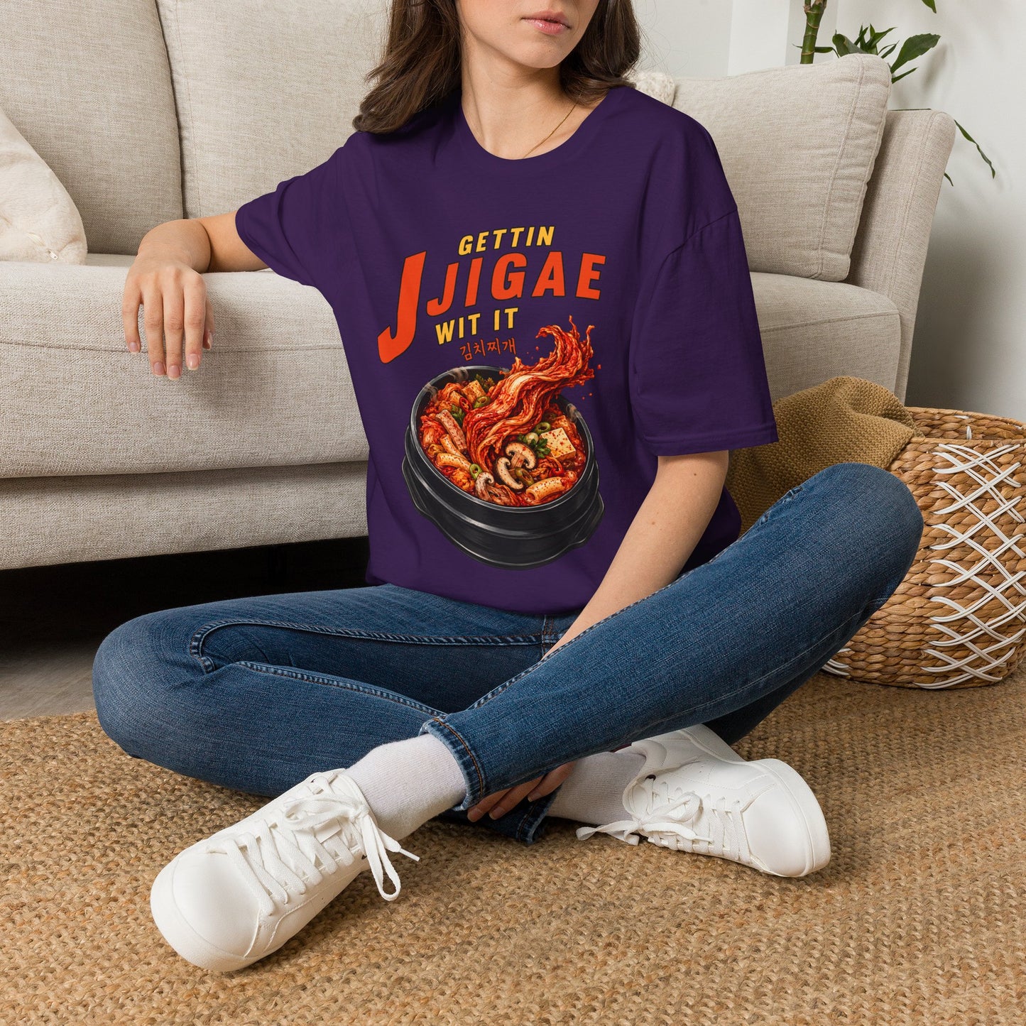 Jjigae T-Shirt — "Gettin Jjigae Wit It" Spicy Korean Stew Graphic Tee