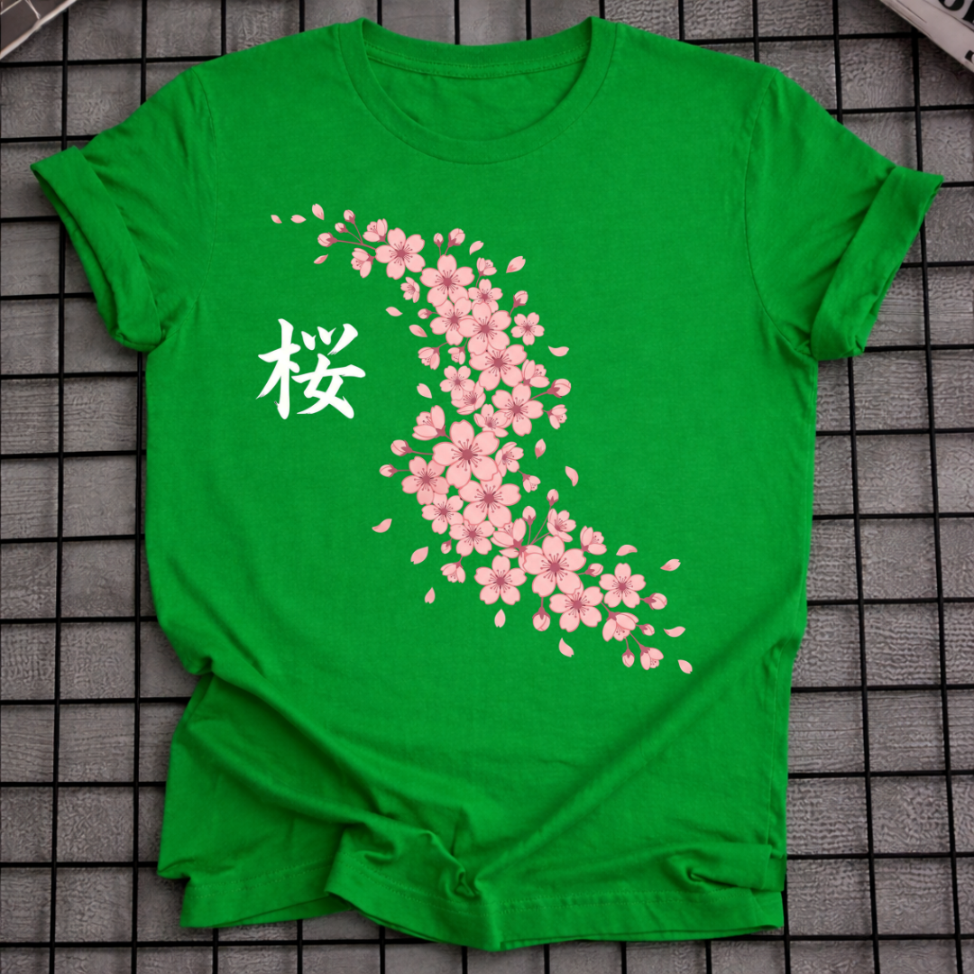 ROSA SAKURA-BLÜTEN-T-SHIRT