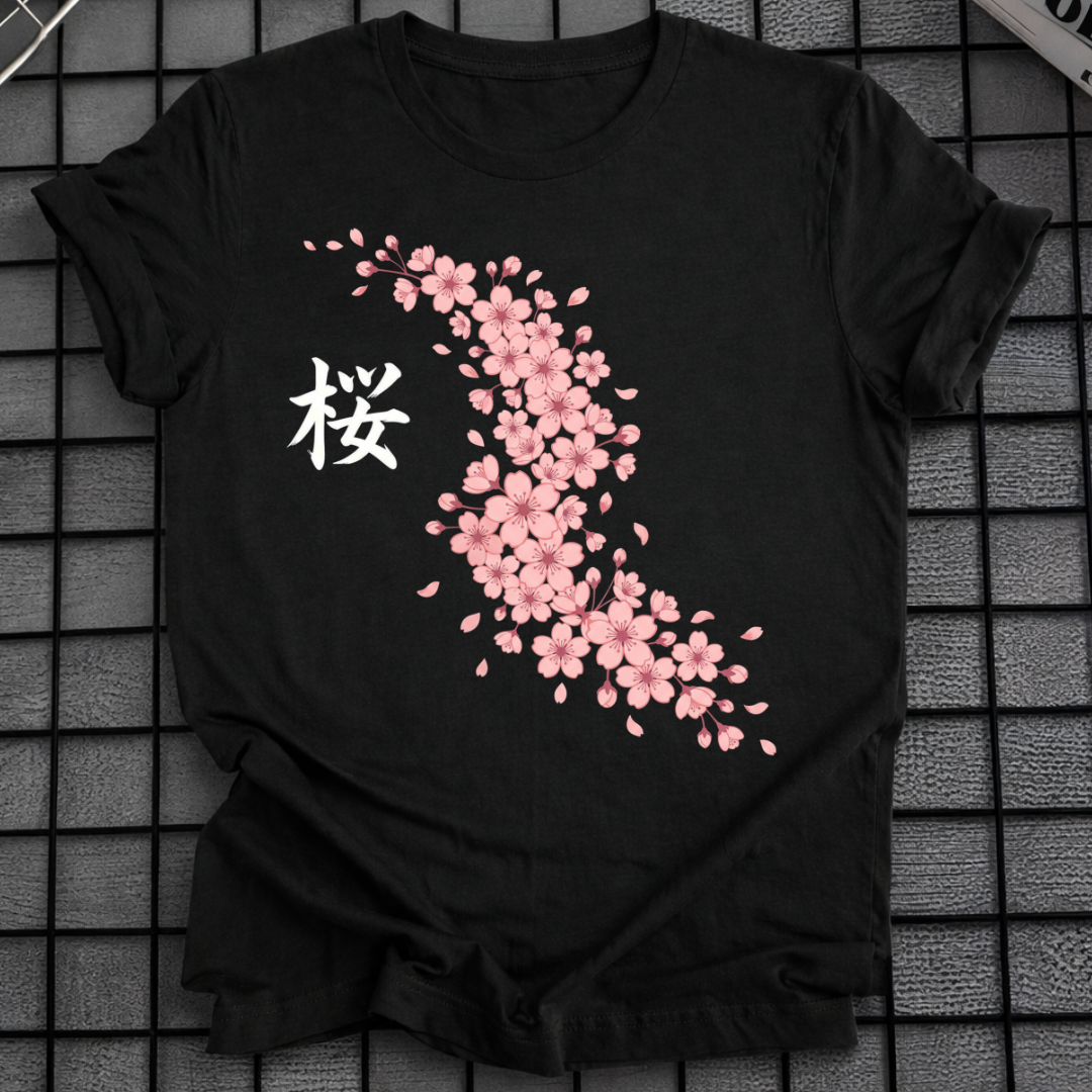 ROSA SAKURA-BLÜTEN-T-SHIRT
