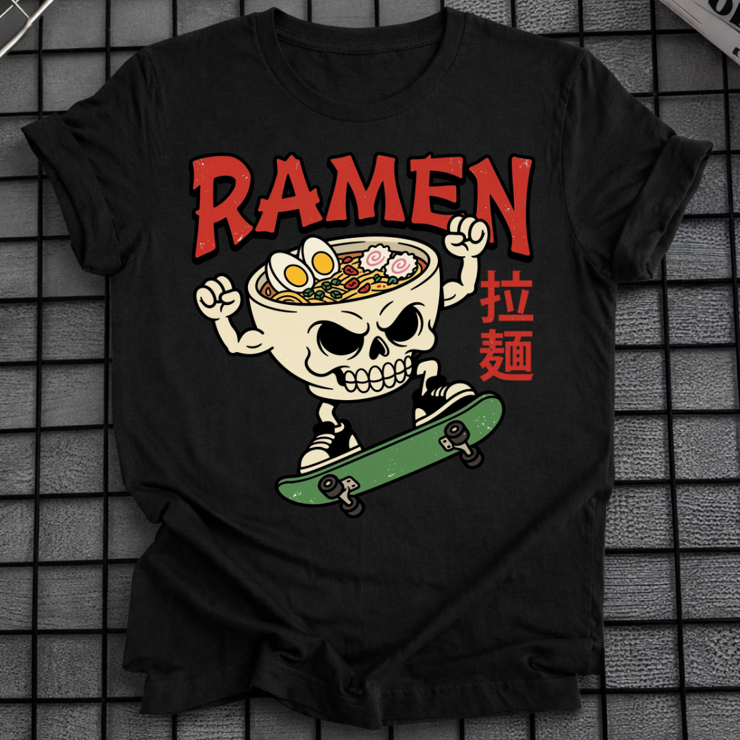 RAMEN SCHÄDEL SKATEBOARD T-SHIRT