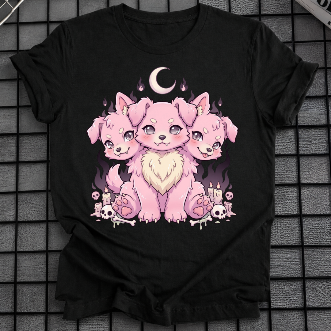 GRUSELIGES 3-KÖPFIGES HUND-T-SHIRT