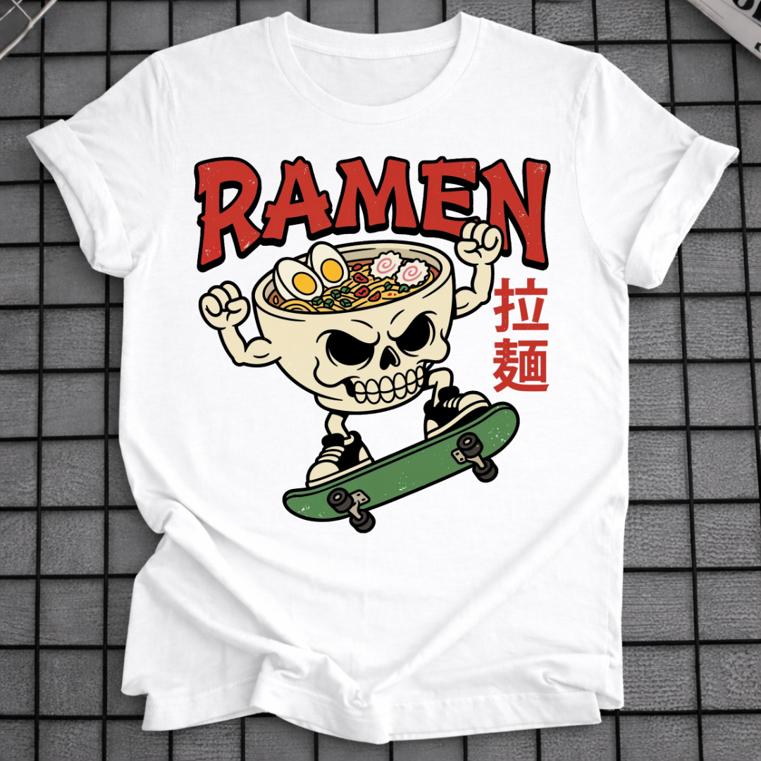 RAMEN SCHÄDEL SKATEBOARD T-SHIRT