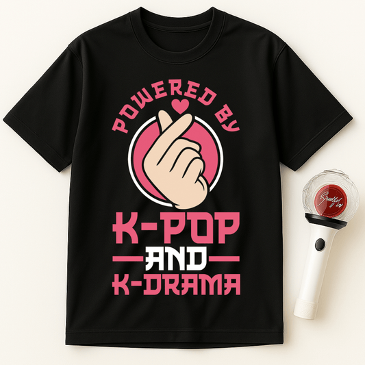 POWERED BY K-POP AND K-DRAMA UNISEX T-SHIRT