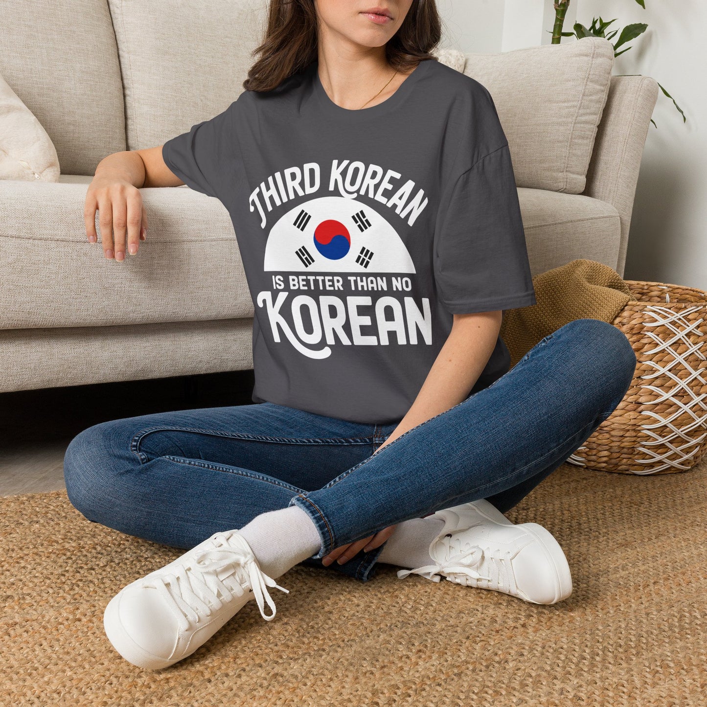 T-Shirt — "Third Korean Is Better Than No Korean" Flag Graphic