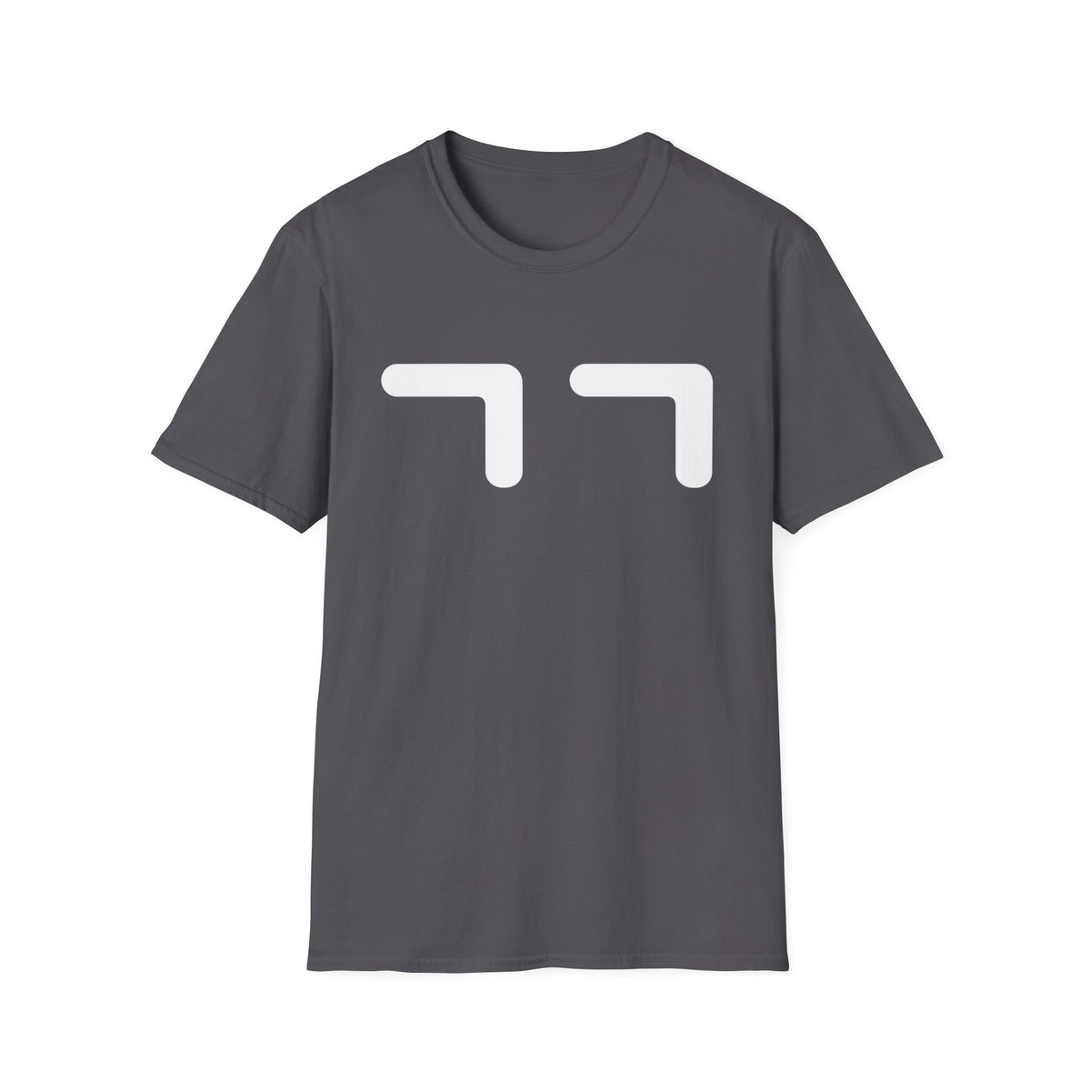 Minimalist Emoticon T-Shirt — Cute '77' Face Graphic Tee