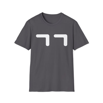Minimalist Emoticon T-Shirt — Cute '77' Face Graphic Tee