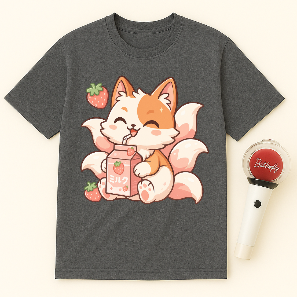 KITSUNE STRAWBERRY MILK UNISEX T-SHIRT