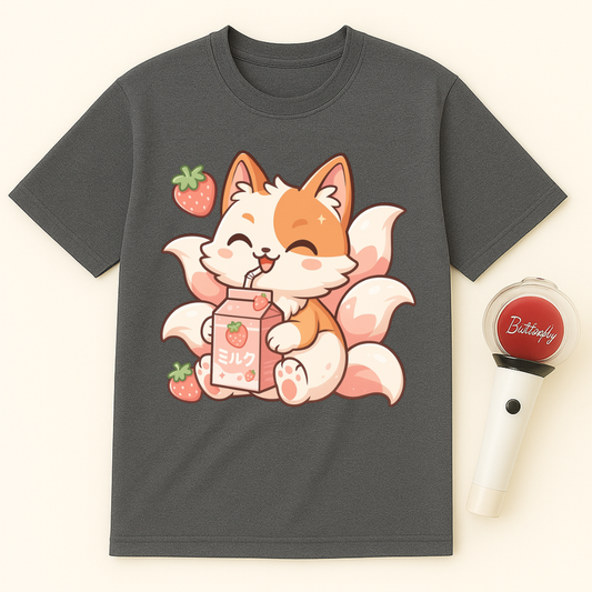 KITSUNE STRAWBERRY MILK UNISEX T-SHIRT