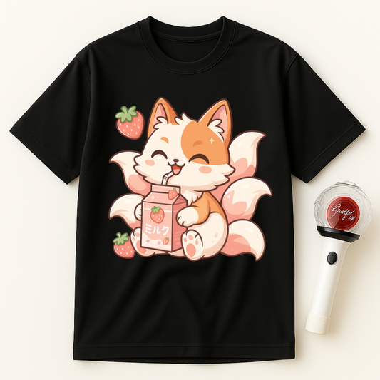 KITSUNE STRAWBERRY MILK UNISEX T-SHIRT