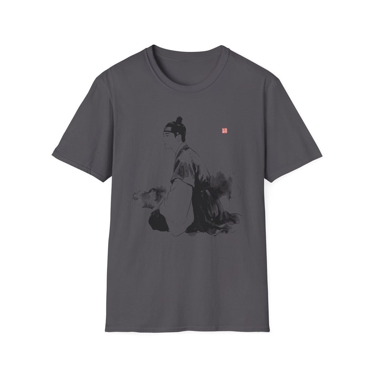 Ink Wash Samurai T-Shirt — Minimal Asian Brush Art Tee