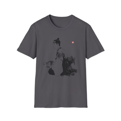 Ink Wash Samurai T-Shirt — Minimal Asian Brush Art Tee