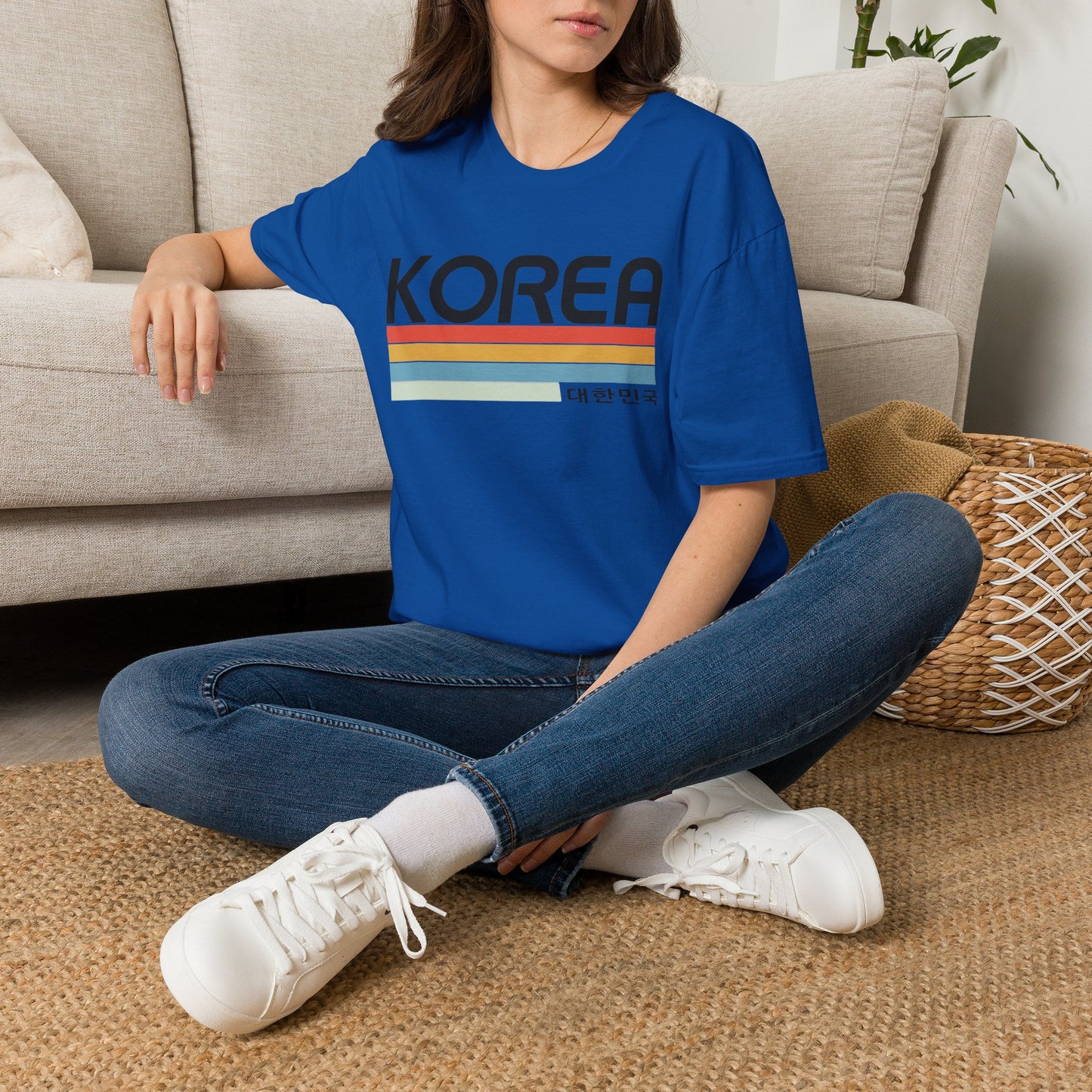 Korea Retro Stripe T-Shirt — 대한민국 Vintage Travel Tee