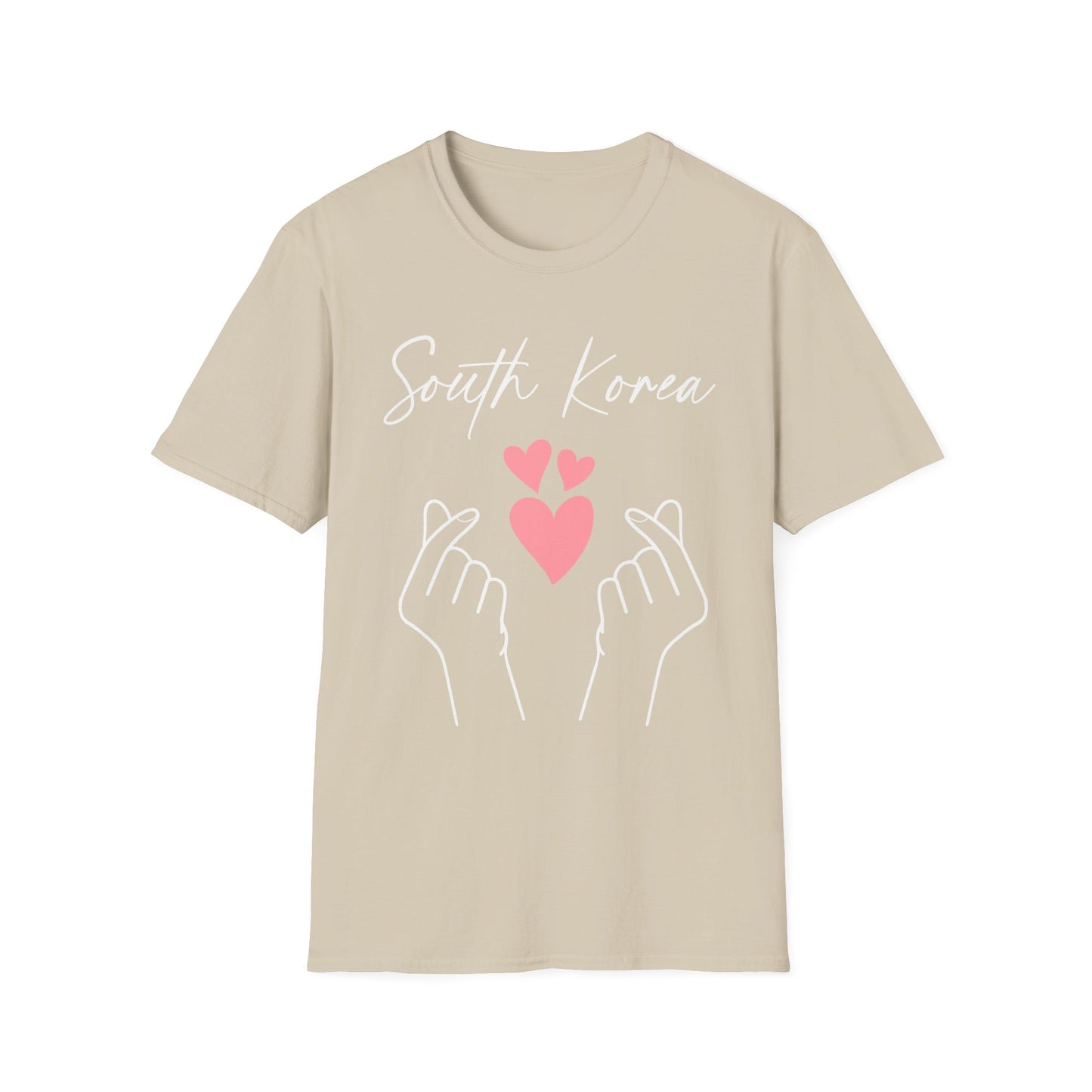 South Korea Love Hands Unisex Softstyle T-Shirt - Perfect for K-Pop Fans and Cultural Celebrations