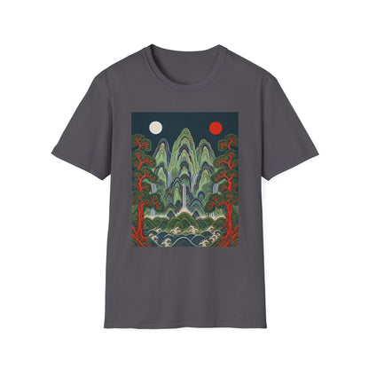 Asian Landscape Tee — Double Sun Mountain Art T-Shirt
