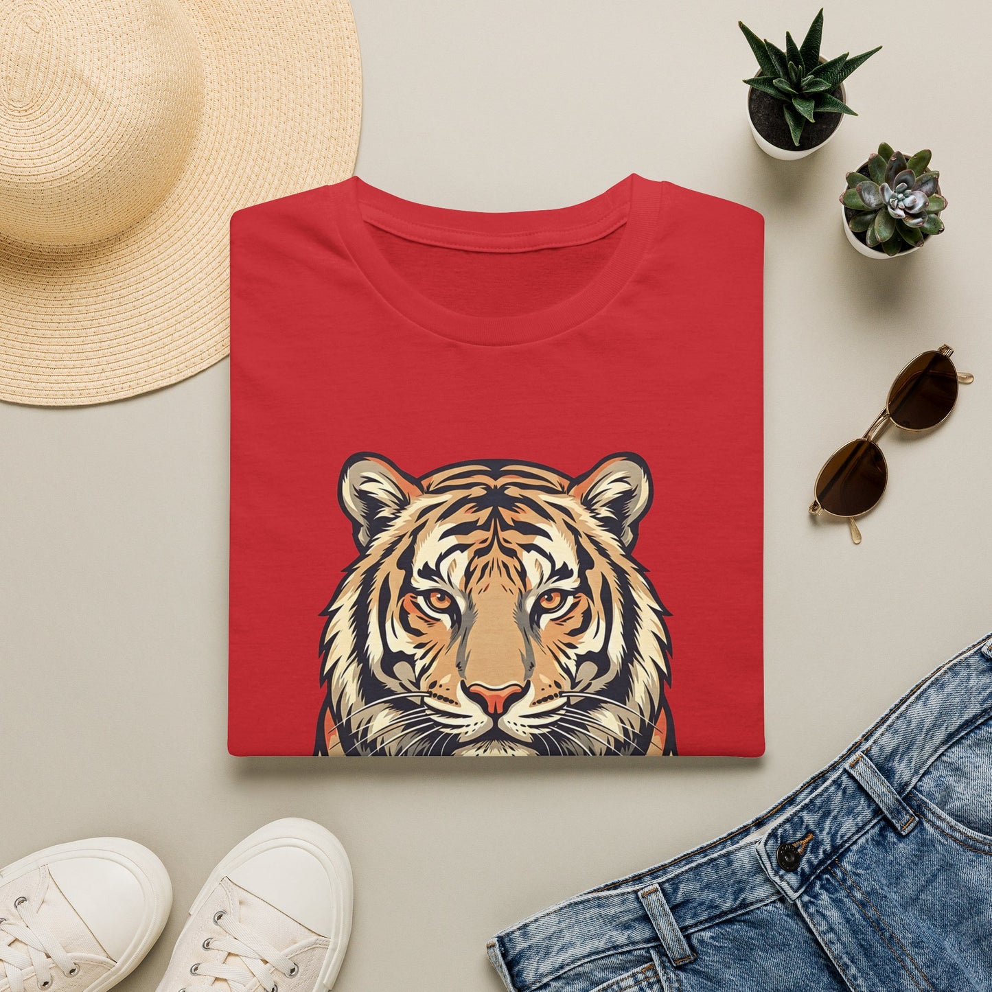 Tiger Holding South Korea Heart T-Shirt — Korean Pride Graphic Tee