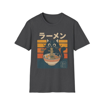 Ramen Cat T‑Shirt — Cute Japanese Neko Eating Ramen Graphic Tee