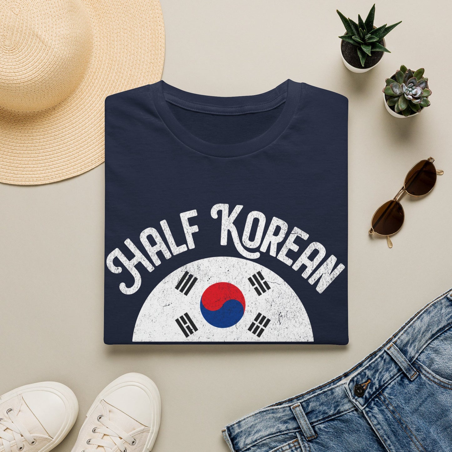 Half Korean T-Shirt — “Best of Both Worlds” Korean Flag Pride Tee