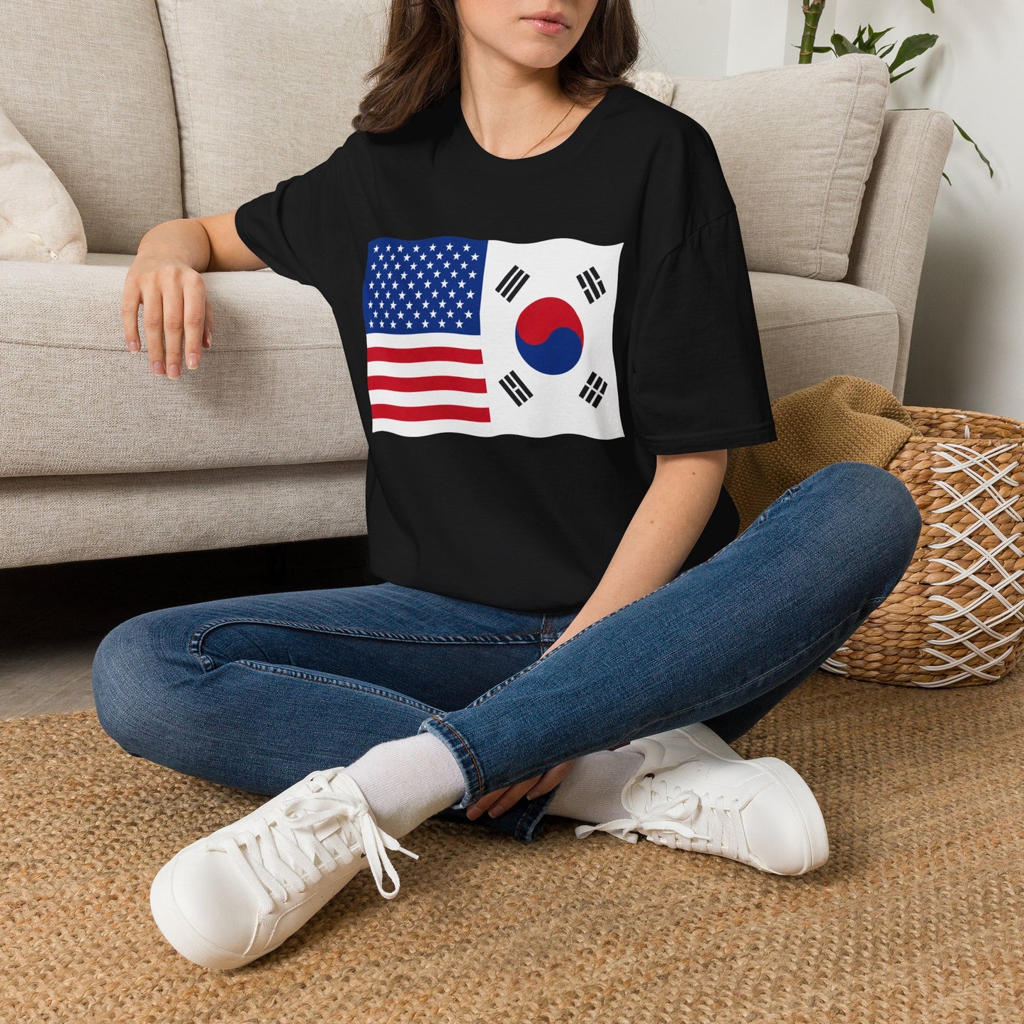 USA South Korea Flag T-Shirt – American & Korean Friendship Tee