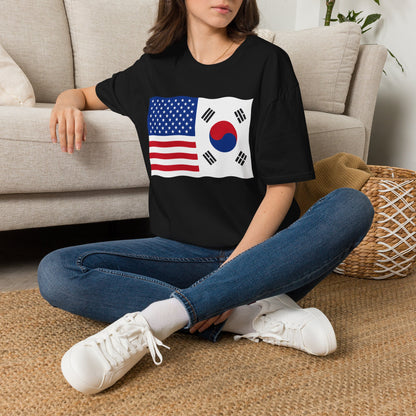 USA South Korea Flag T-Shirt – American & Korean Friendship Tee