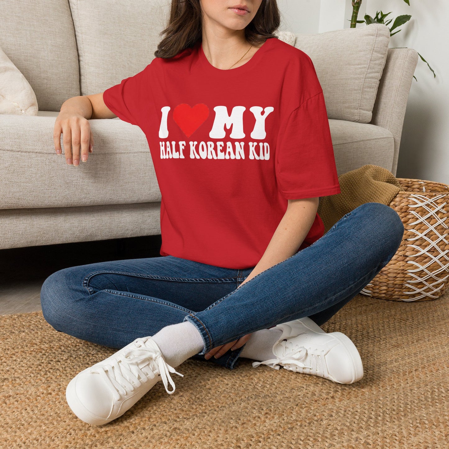T-Shirt — I  My Half Korean Kid | Cute Family Pride Tee for Parents & Relatives