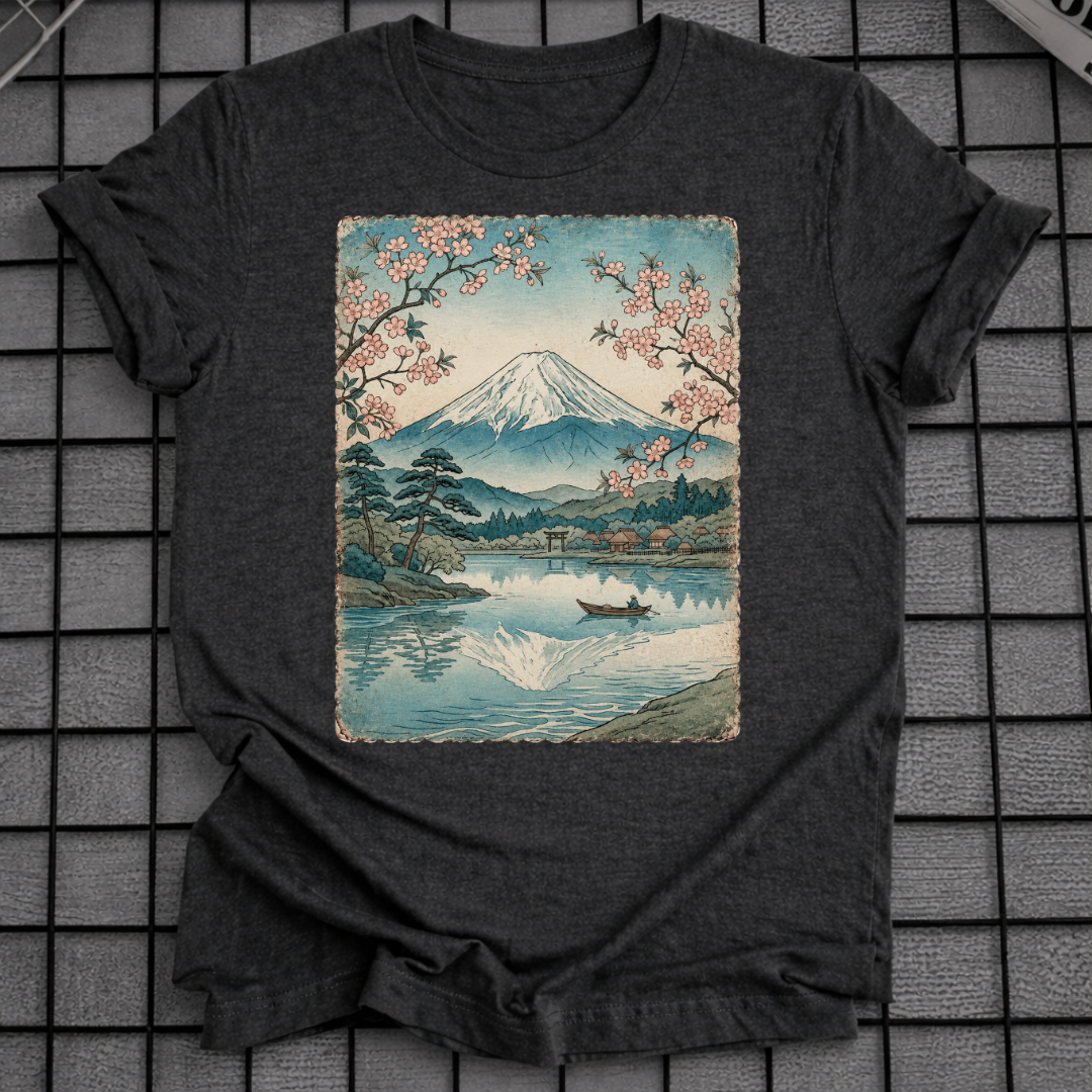 MOUNT FUJI CHERRY BLOSSOM T-SHIRT