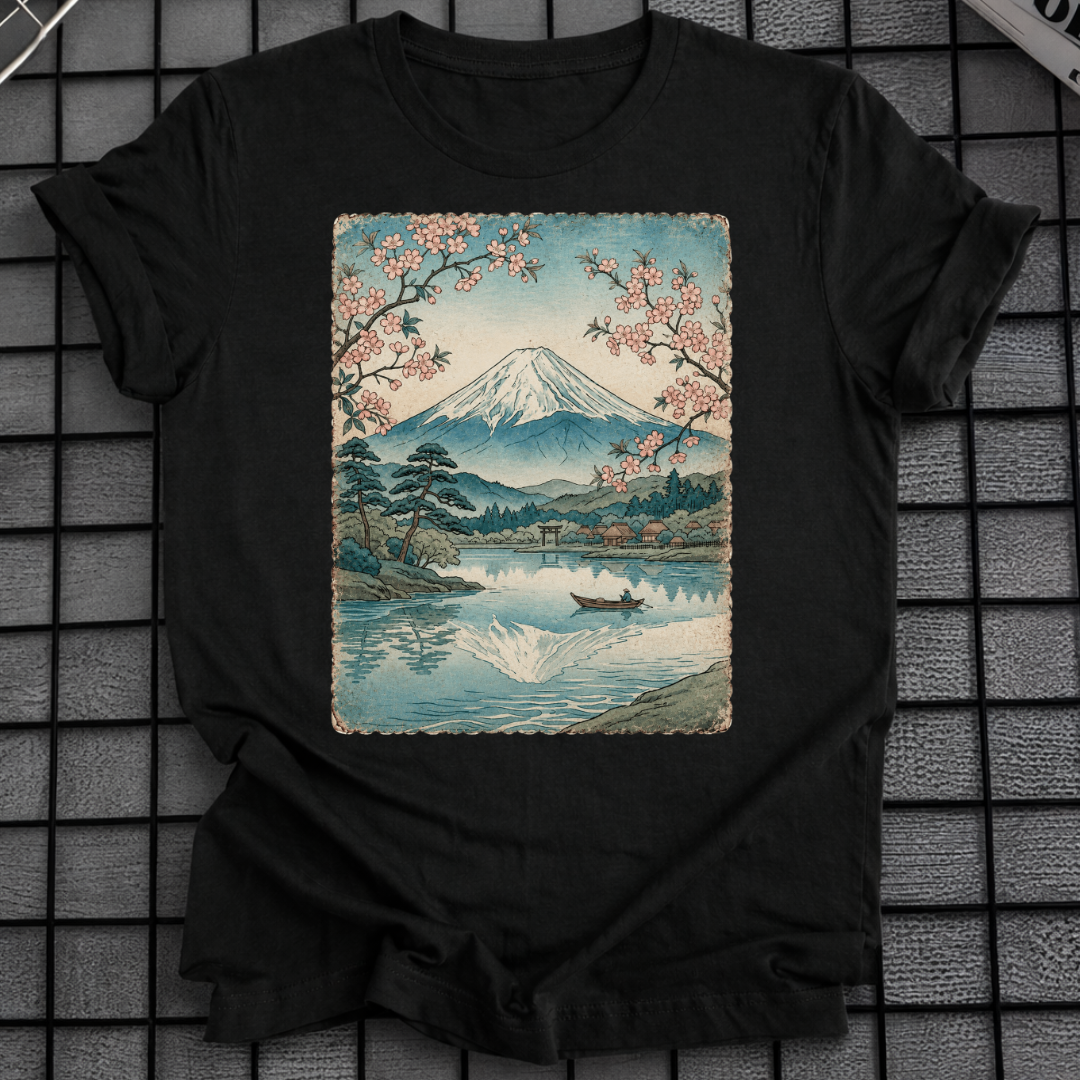 MOUNT FUJI CHERRY BLOSSOM T-SHIRT