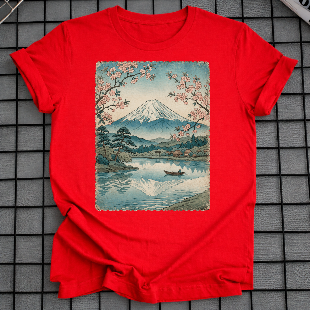 MOUNT FUJI CHERRY BLOSSOM T-SHIRT