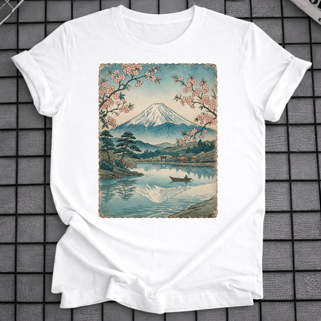 MOUNT FUJI CHERRY BLOSSOM T-SHIRT
