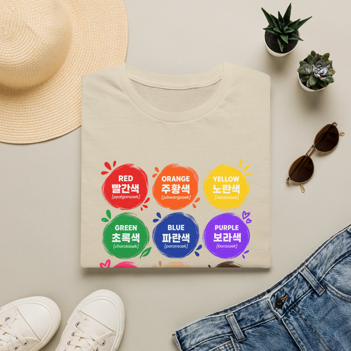 Color Vocabulary T-Shirt — Korean/English Color Chart Tee