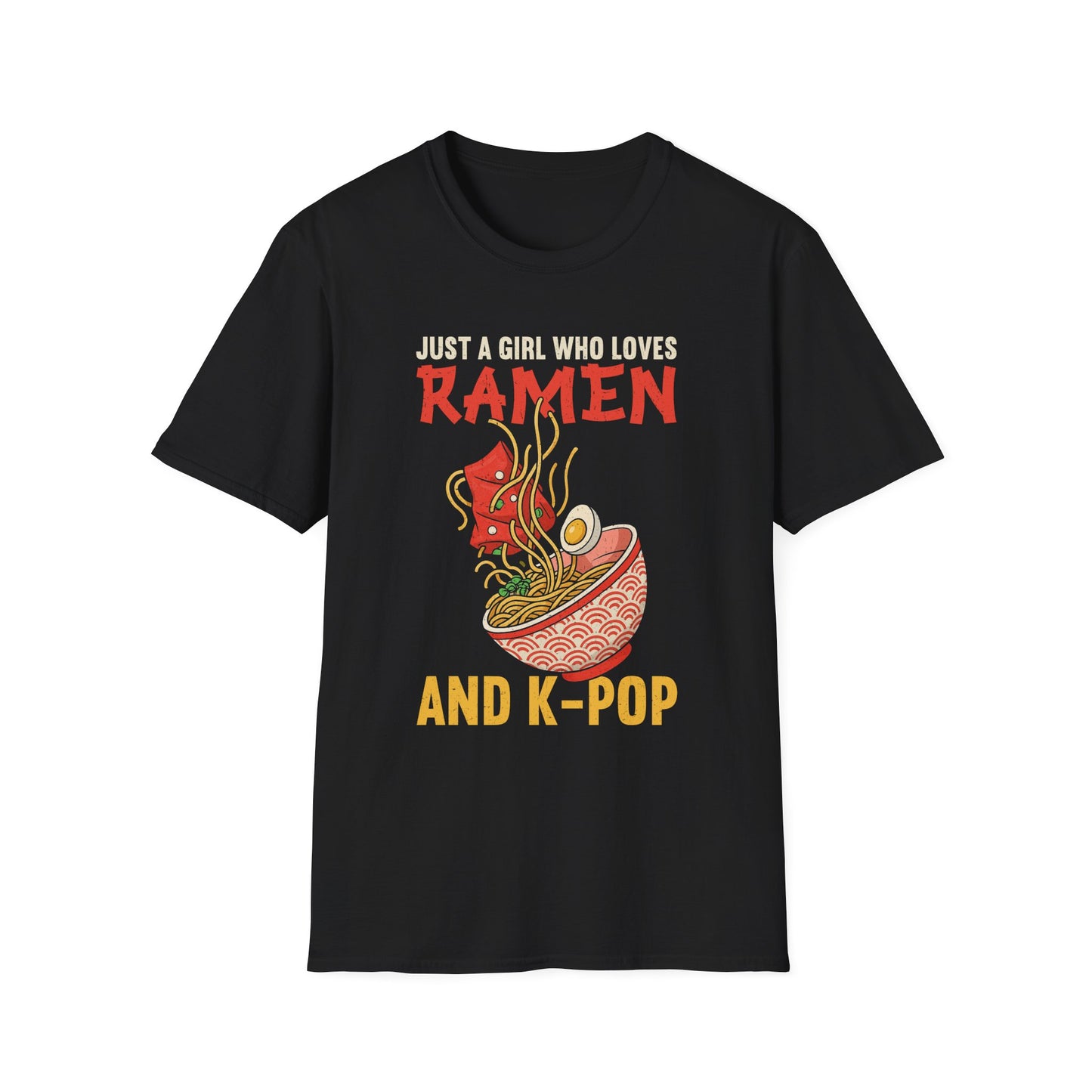 Ramen & K-Pop T-Shirt, Fun Graphic Tee for Foodies, Anime Lovers, Unique Gift for Birthdays, Casual Wear, Pop Culture Apparel