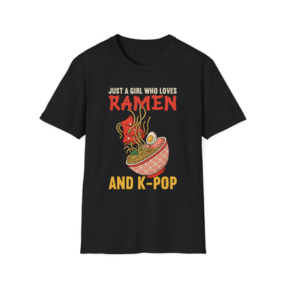 Ramen & K-Pop T-Shirt, Fun Graphic Tee for Foodies, Anime Lovers, Unique Gift for Birthdays, Casual Wear, Pop Culture Apparel