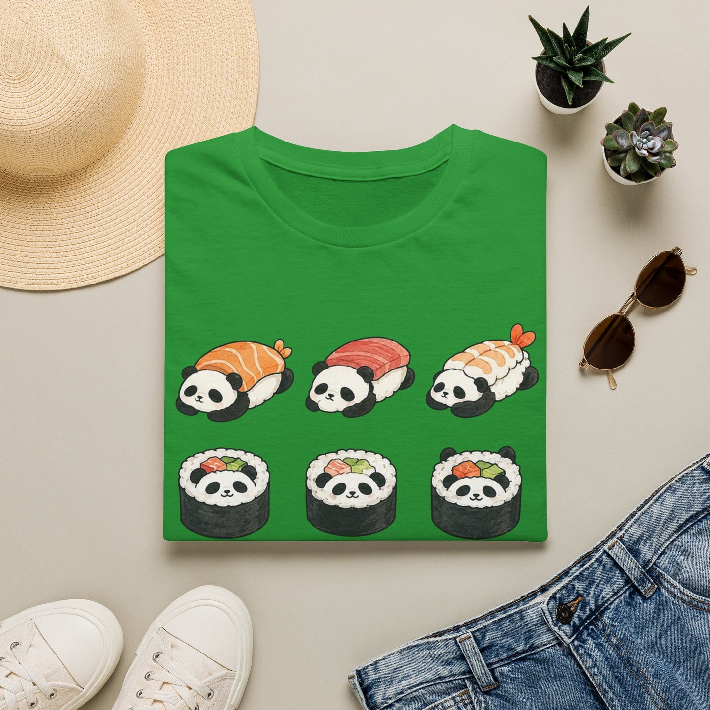 Sushi Panda T-Shirt — Cute Kawaii Sushi Roll Pandas Graphic Tee
