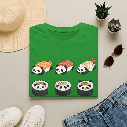 Sushi Panda T-Shirt — Cute Kawaii Sushi Roll Pandas Graphic Tee
