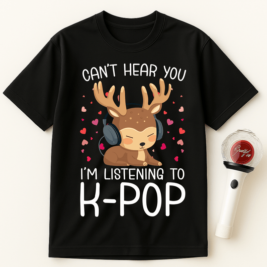 CAN'T HEAR YOU I'M LISTENING TO K-POP DEER UNISEX T-SHIRT