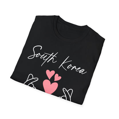 South Korea Love Hands Unisex Softstyle T-Shirt - Perfect for K-Pop Fans and Cultural Celebrations