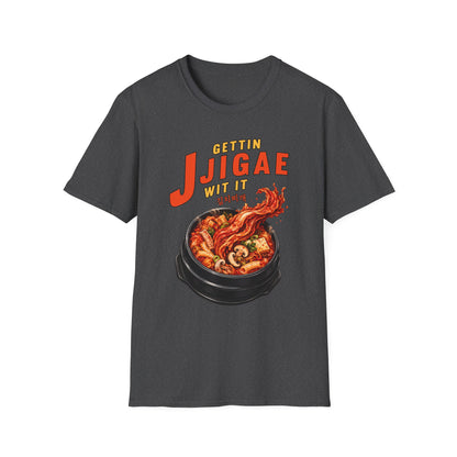 Jjigae T-Shirt — "Gettin Jjigae Wit It" Spicy Korean Stew Graphic Tee