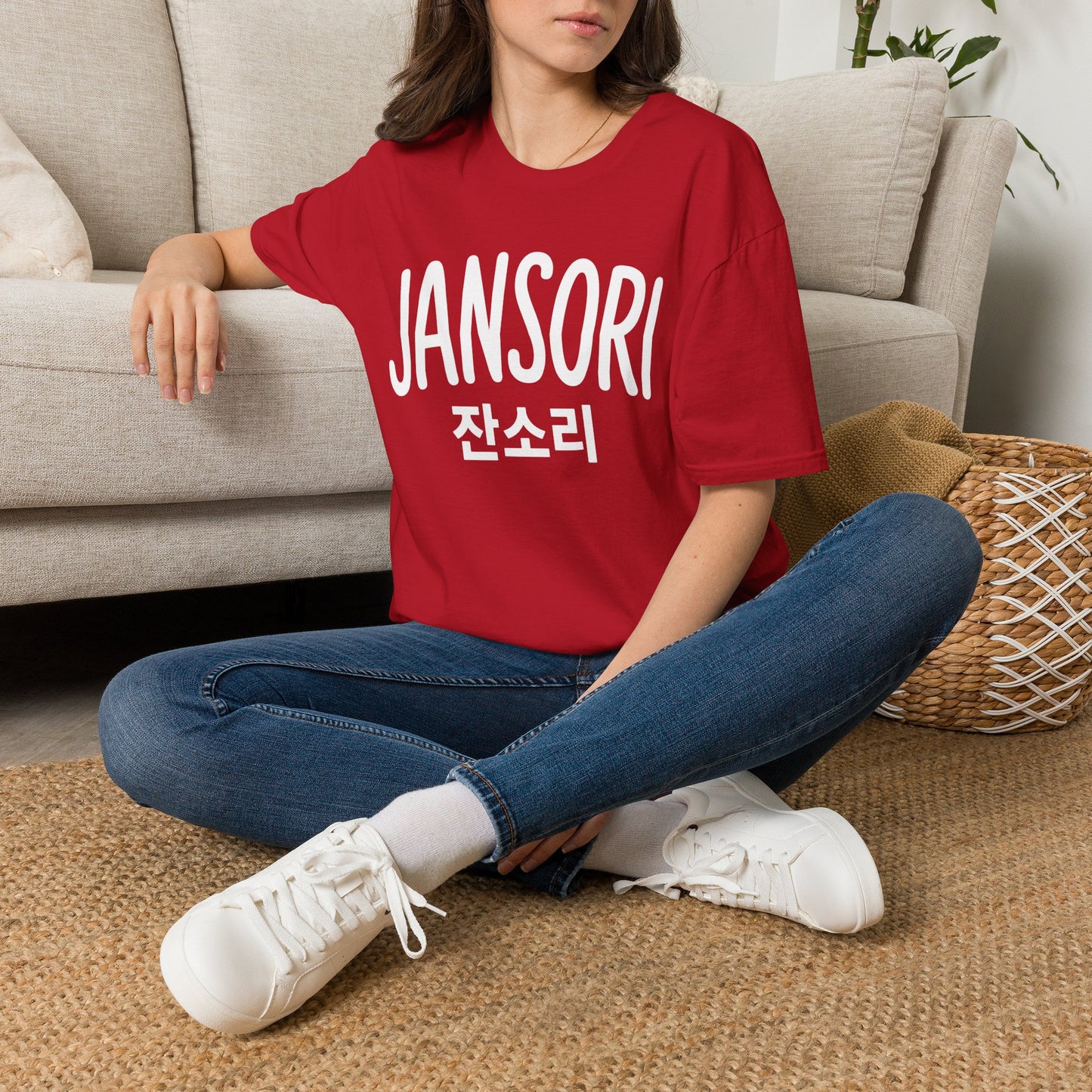 Jansori Graphic T-Shirt — Korean Text Casual Tee