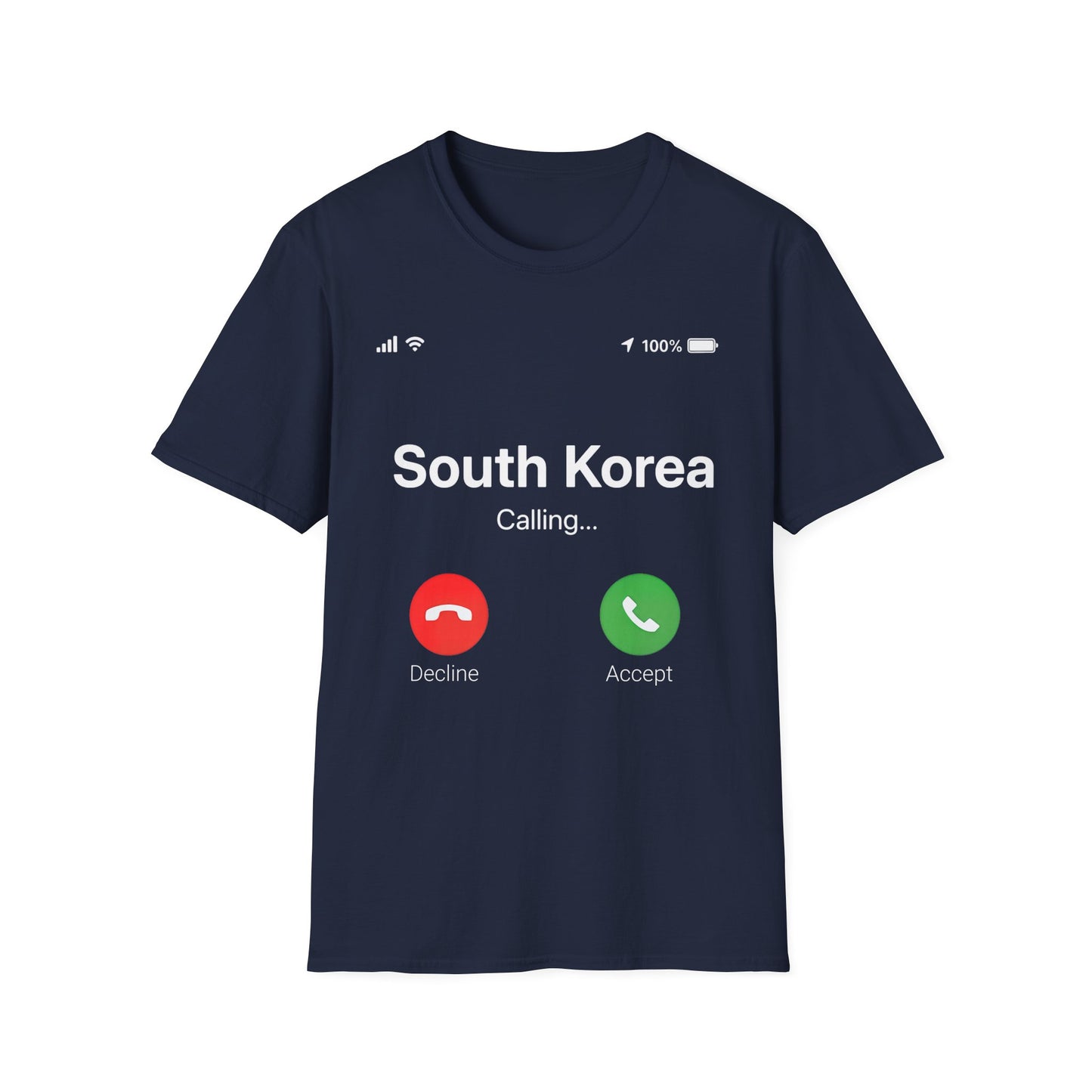 South Korea Calling T-Shirt — Travel-Inspired Phone Screen Graphic Tee